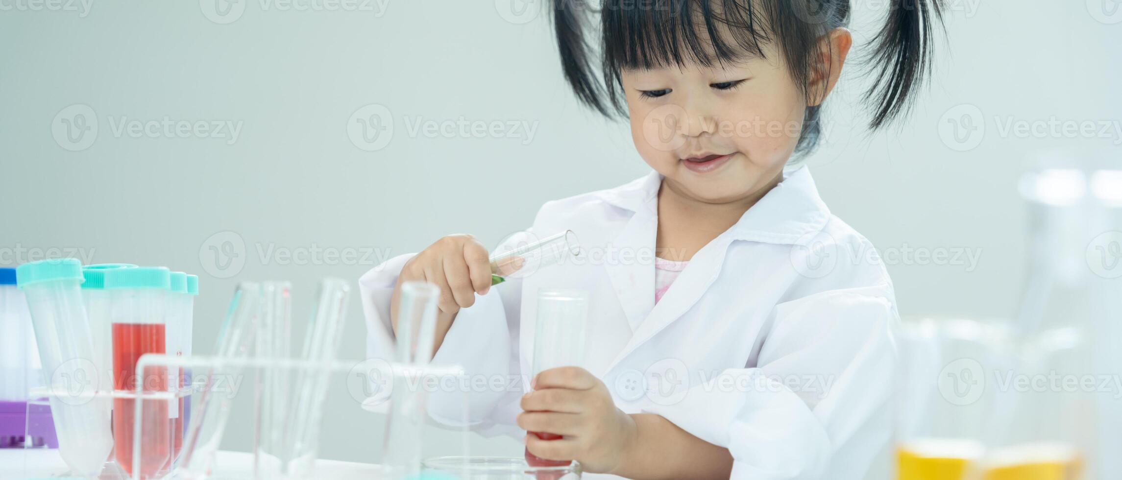 Children Scientist education scientific in laboratory. Medical child learning, Biotechnology, discover, imagine, executive function, kid, education, intelligence quotient, emotional quoti photo