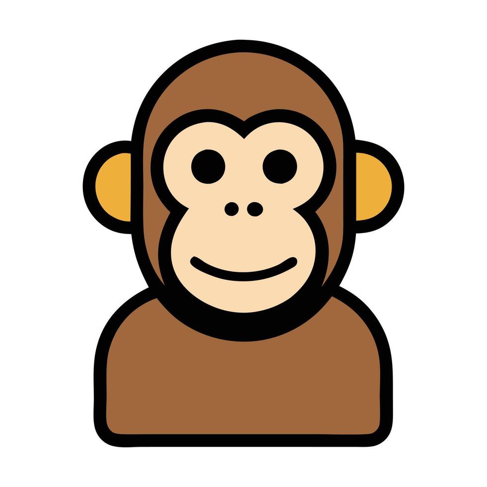 a monkey icon on a white background vector
