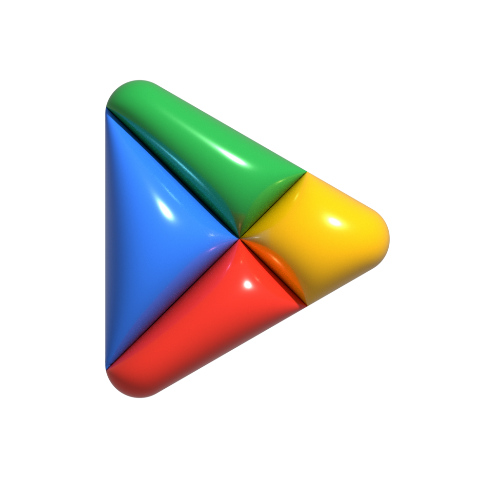 Google Play logo, 3D Google Play Logo png