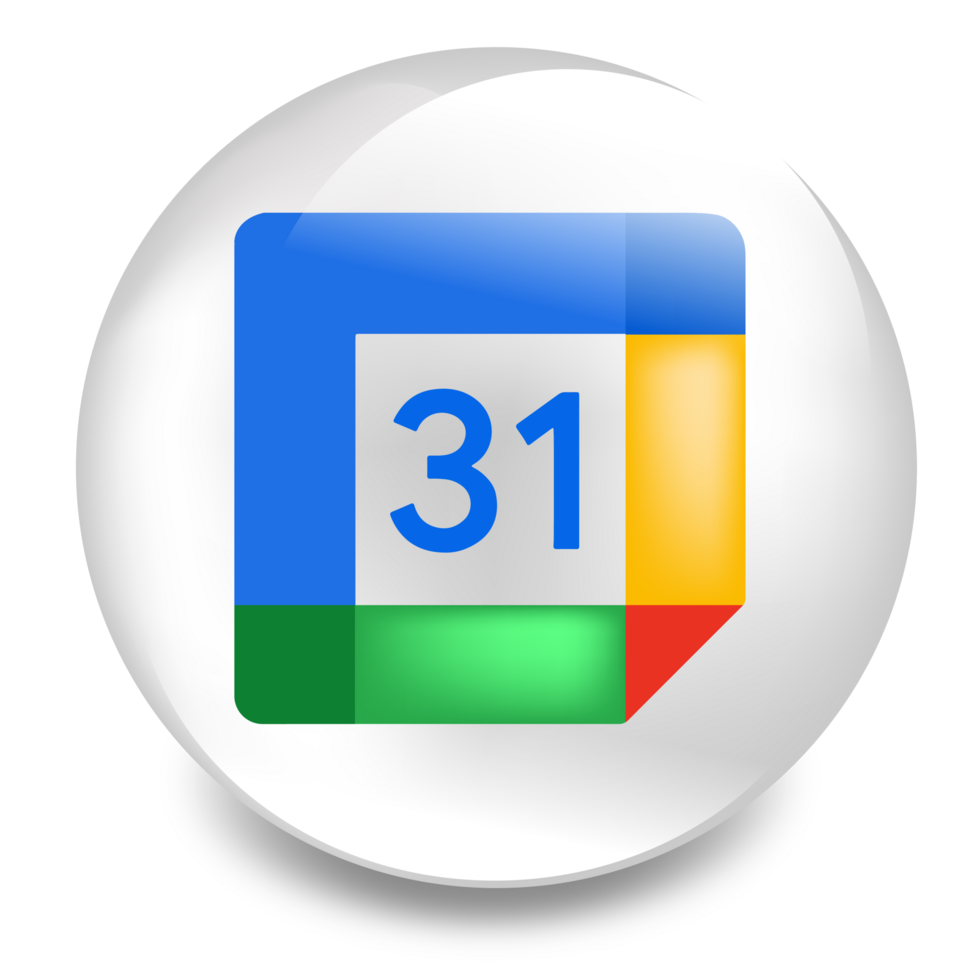 Google calender logo, glossy rounded google calender logo png