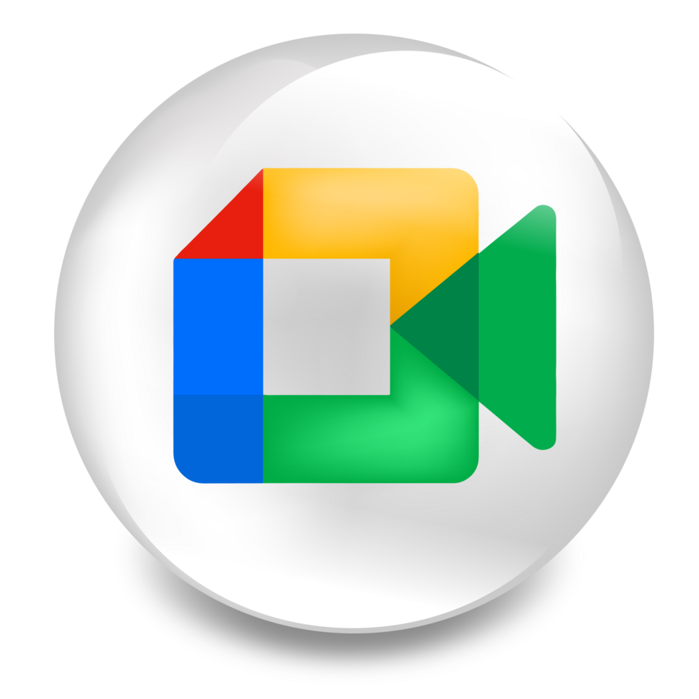 Google meet logo, glossy rounded google meet logo png