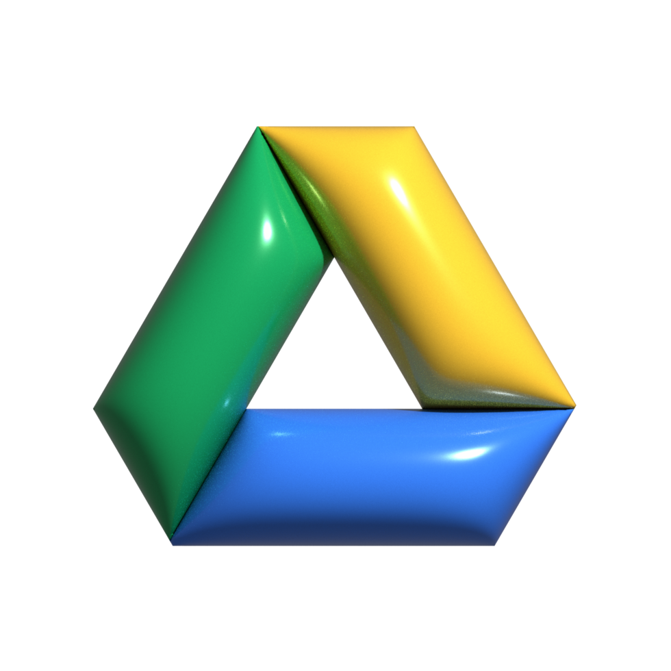 Google Drive logo, 3D Google Drive Logo png