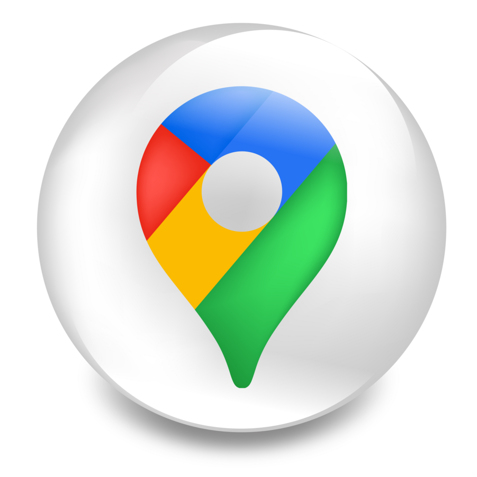 Google maps logo, glossy rounded google maps logo png