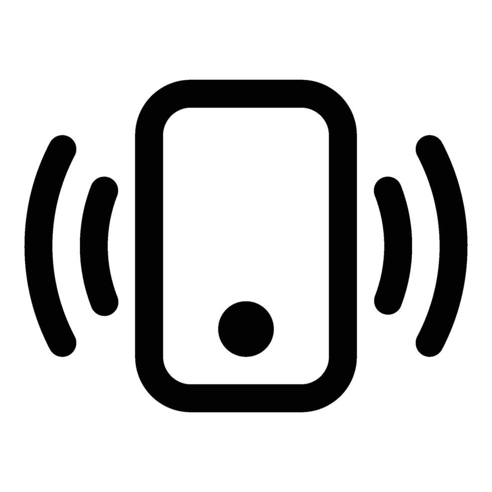 Smart phone Phone vibrate flat icon, Vibration mode phone icon on black circle. Cellphone vibrating concept vector