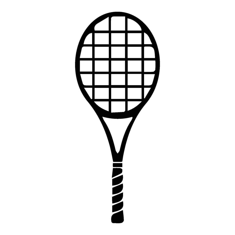 Badminton racket in a flat style. line icon isolated on background. Sports logo concept. Activity design template for website, mobile app, print. stock illustration. vector