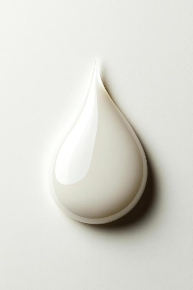 Top view of a drop of white cream on white background photo