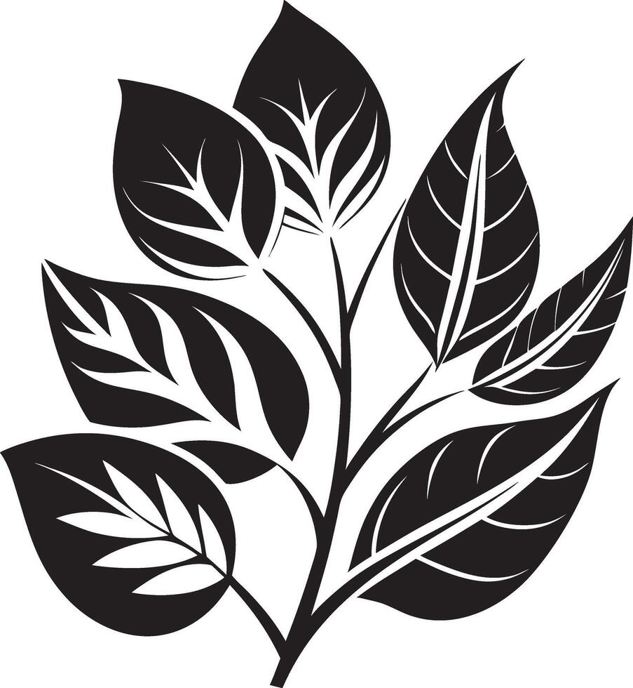 Charming Black Botanical Silhouettes vector
