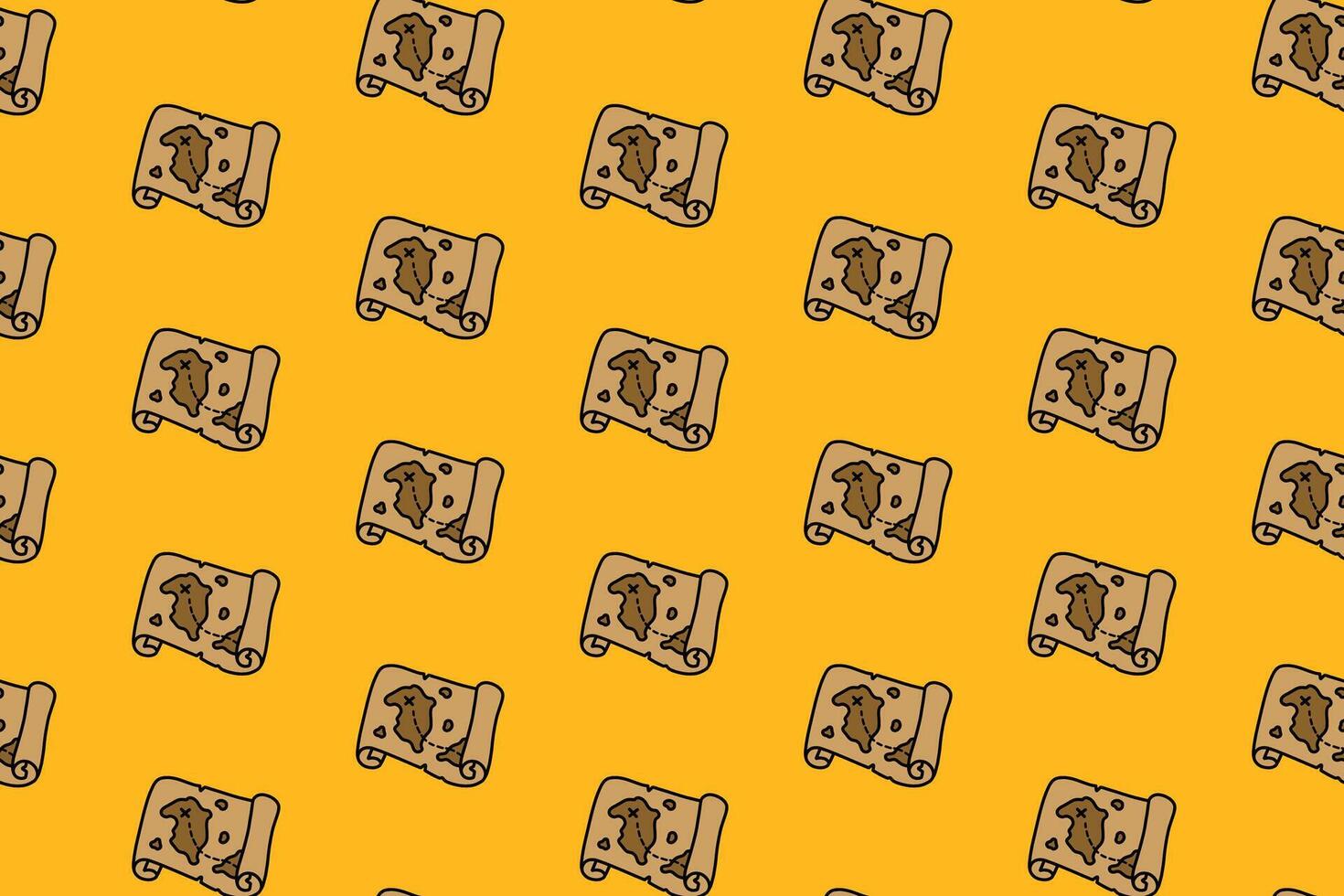 old geographical map colorful doodle seamless pattern on yellow background. retro topographic map background. treasure map illustration wallpaper. pattern background with world map for geography vector