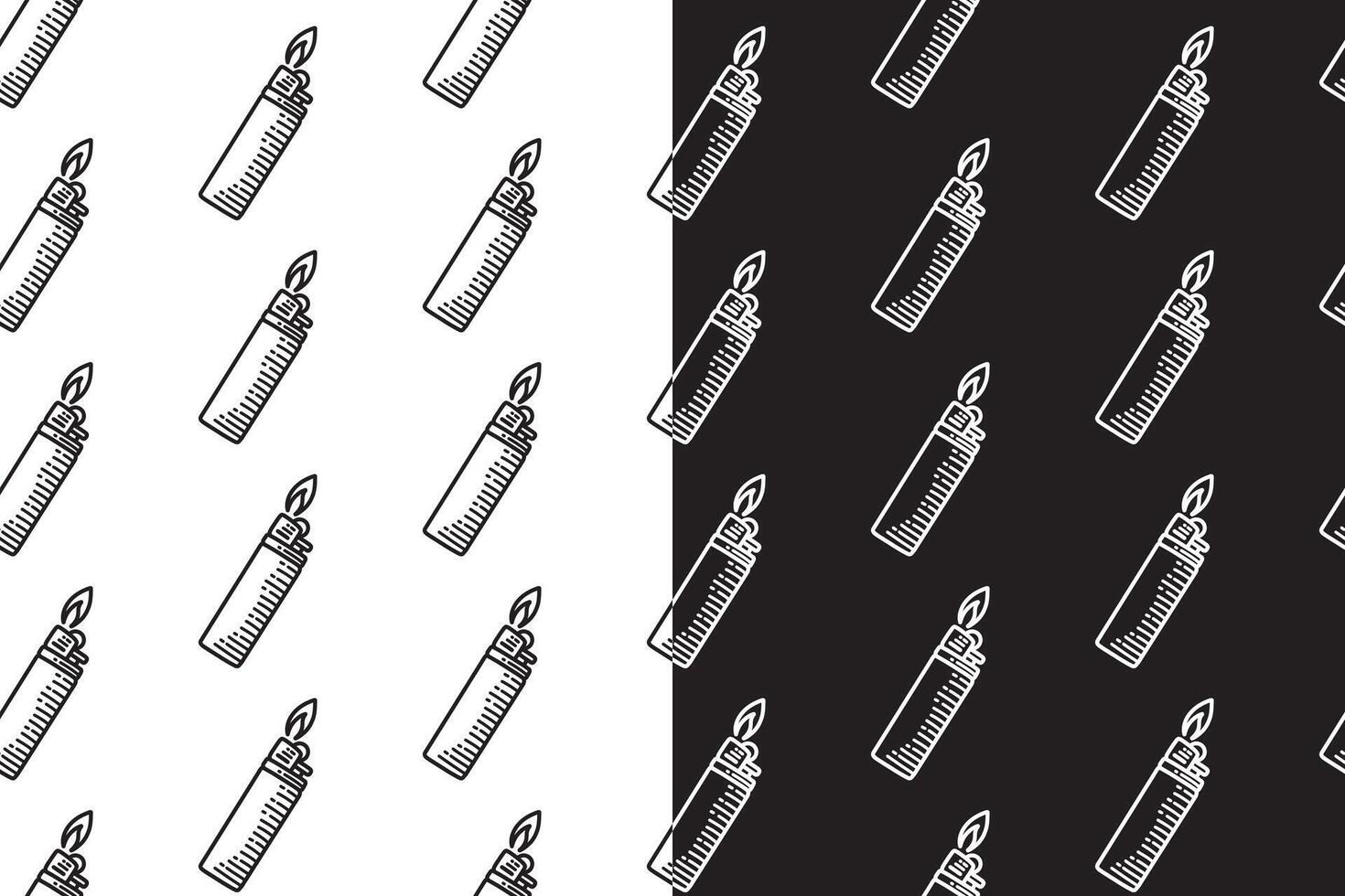 gas lighter with fire doodle seamless pattern on black white background set. hatching gas lighter background. engraving lighter illustration wallpaper. pattern background with lighter for adventure vector