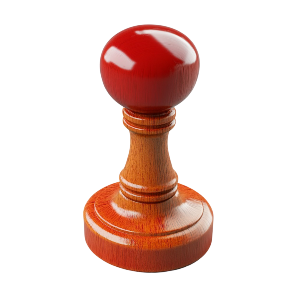 A red stamp on a wooden base png