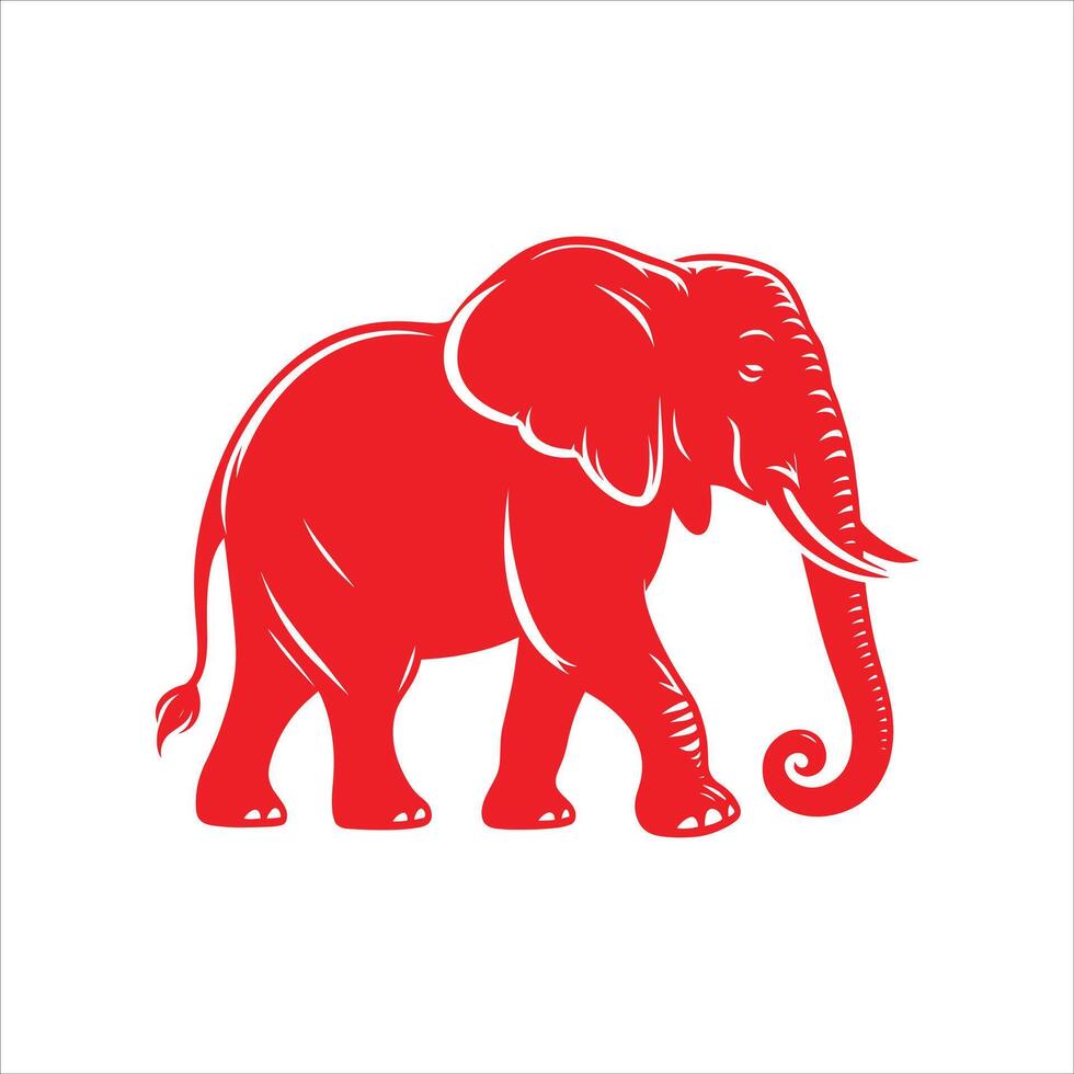 elephant animal illustration red silhouette art free design vector