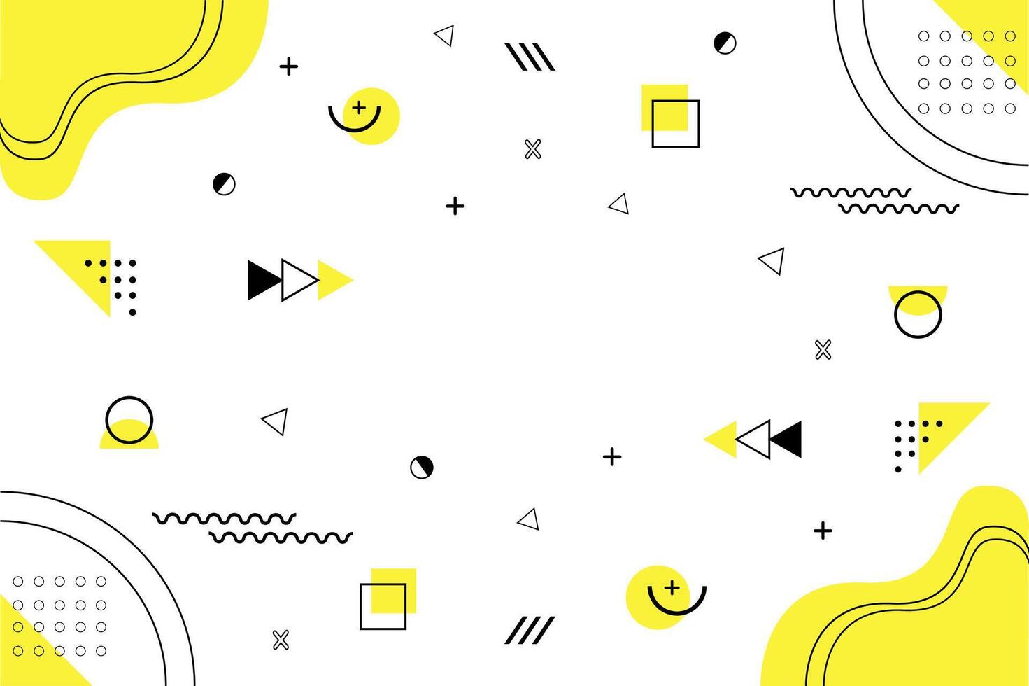 Yellow geometric art background design template vector