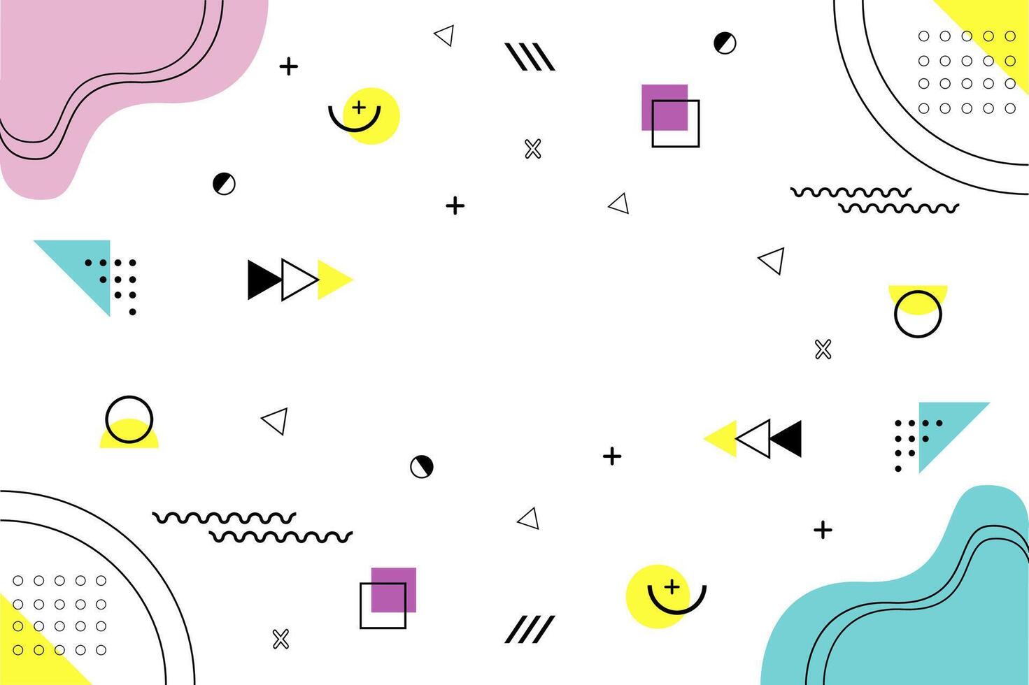 cute pastel geometric background design template vector