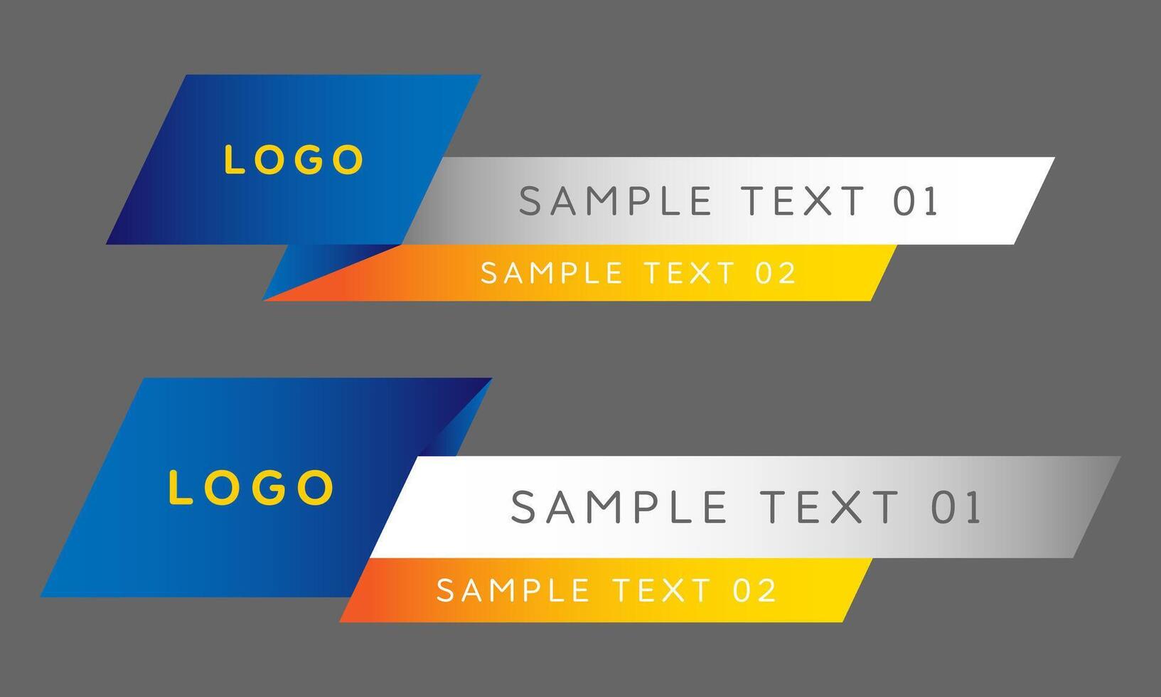 Modern futuristic zig zag silver blue yellow lower third design template vector