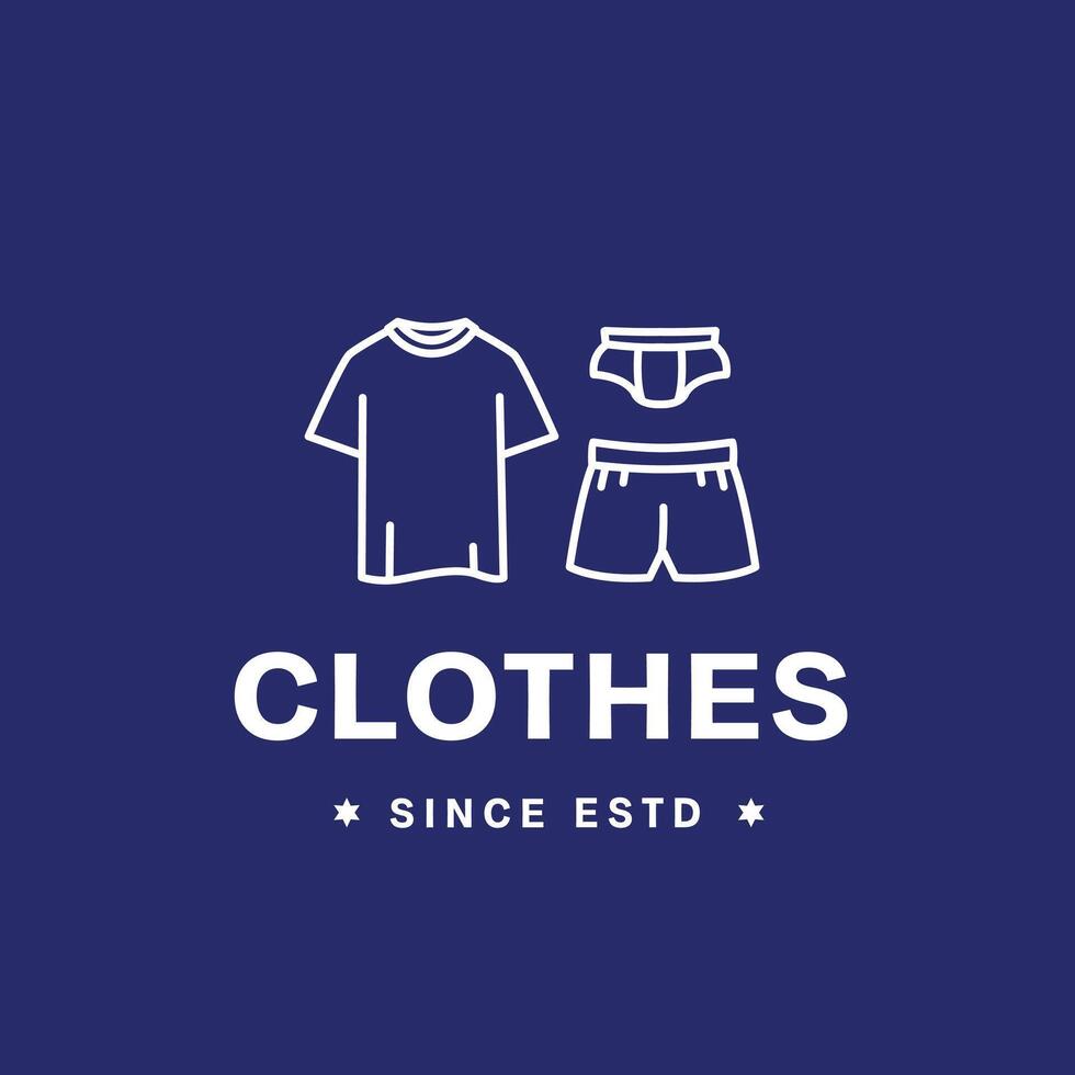 Cute minimalist clothing logo illustration. Monoline underwear icon design, suitable for corporate and web. vector