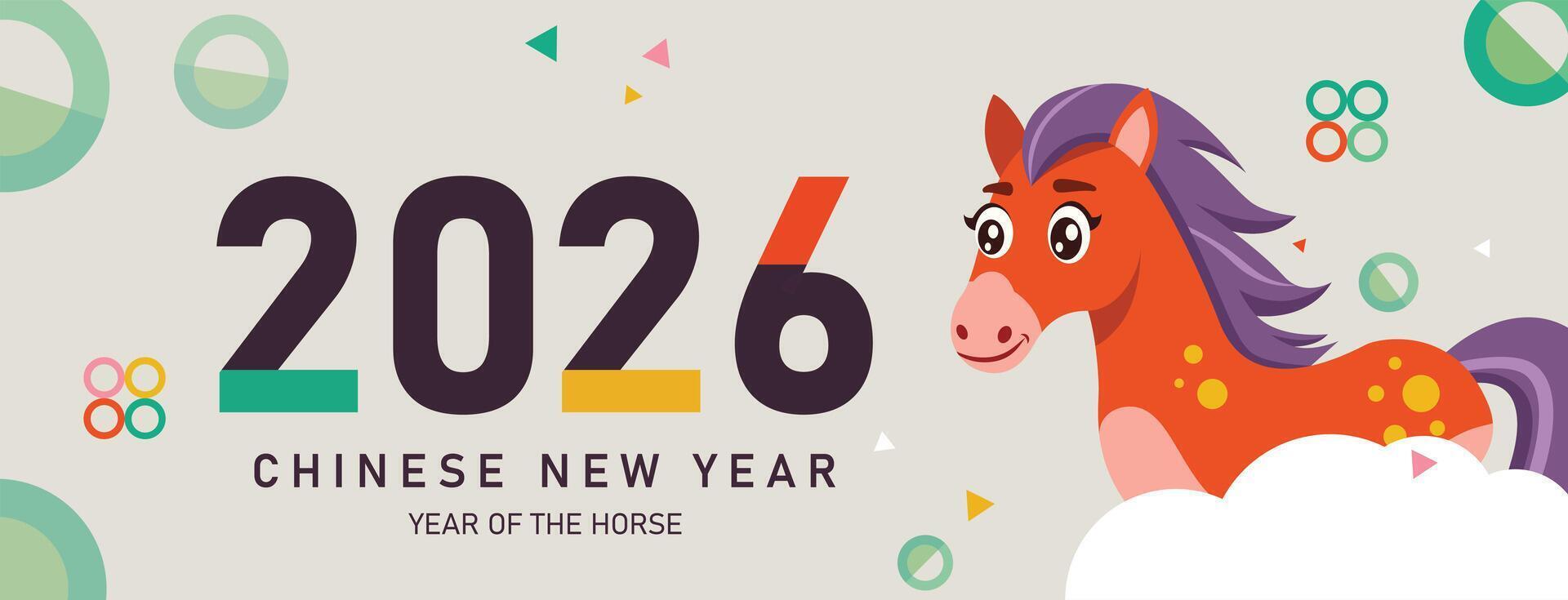 Chinese new year 2026 year of horse 2026, Traditional and modern design, card and background, Lunar new year 2026, background, banner, social media story template. vector
