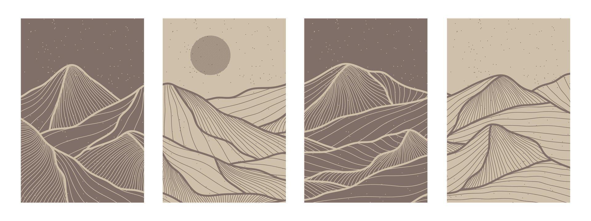 Japanese background with line wave pattern . Abstract template with geometric pattern. Mountain layout design in oriental style. vector