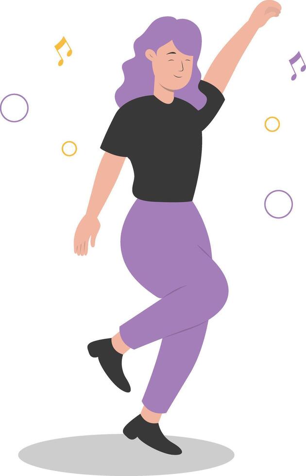 Women Dancer Illustration in Casual Clothes vector