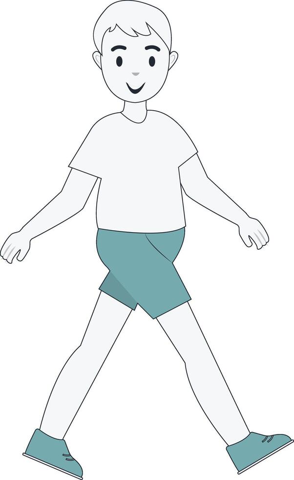 Handsome Male Walking Concept vector