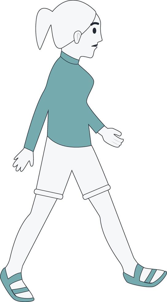 Young Lady Walking in Street Concept vector