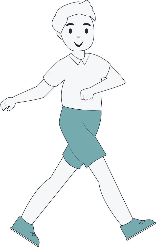 Handsome Boy Walking Concept vector