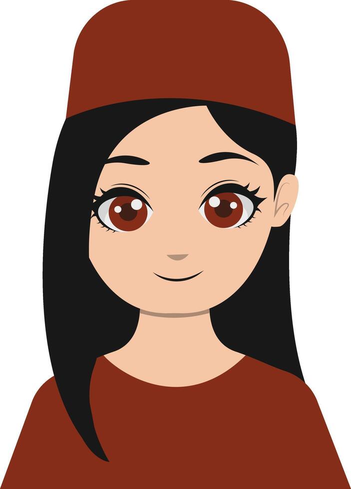 Girl Nurse Illustration in Maroon Uniform vector