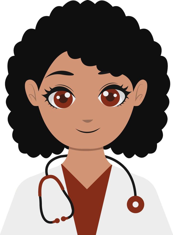 Female Doctor Character in White Uniform vector