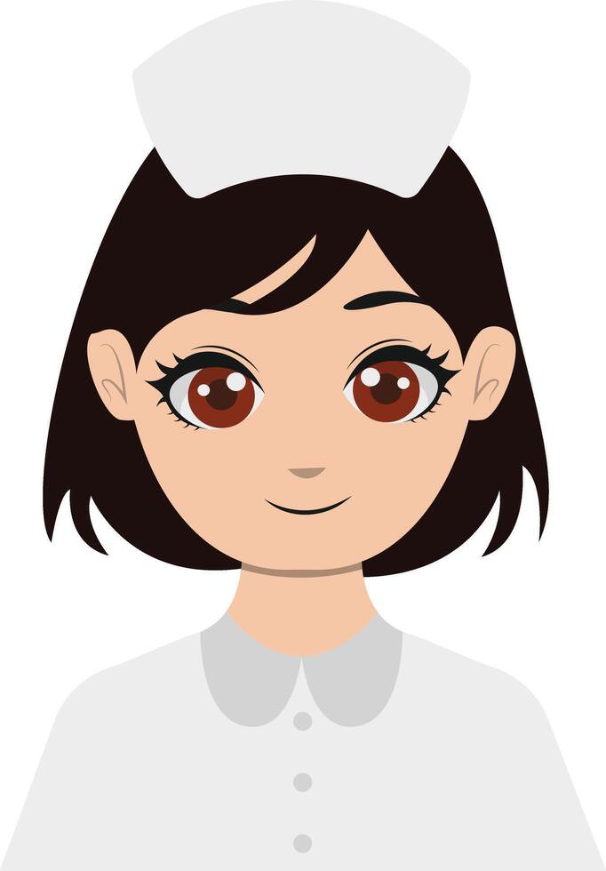 Women Nurse Illustration in White Uniform vector