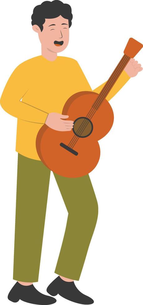 Handsome Male Playing Guitar vector