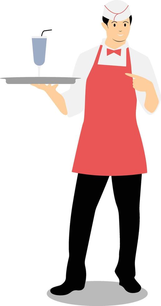 Young Chef Holding Cup vector