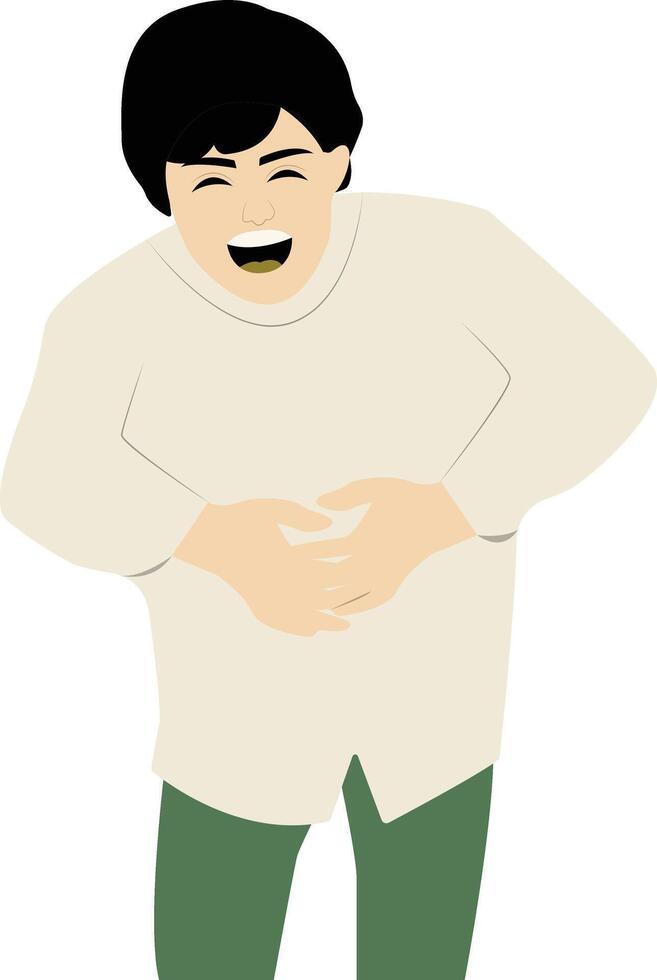 Young Man Laughing with Crazy Face vector