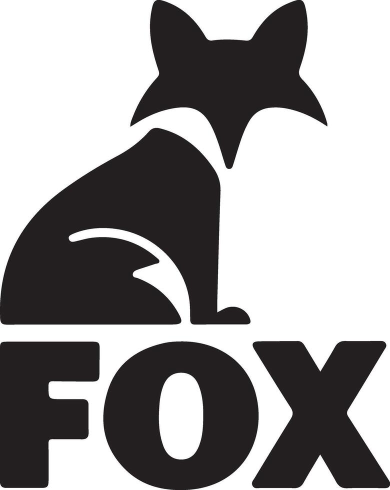 A Fox logo icon silhouette style vector