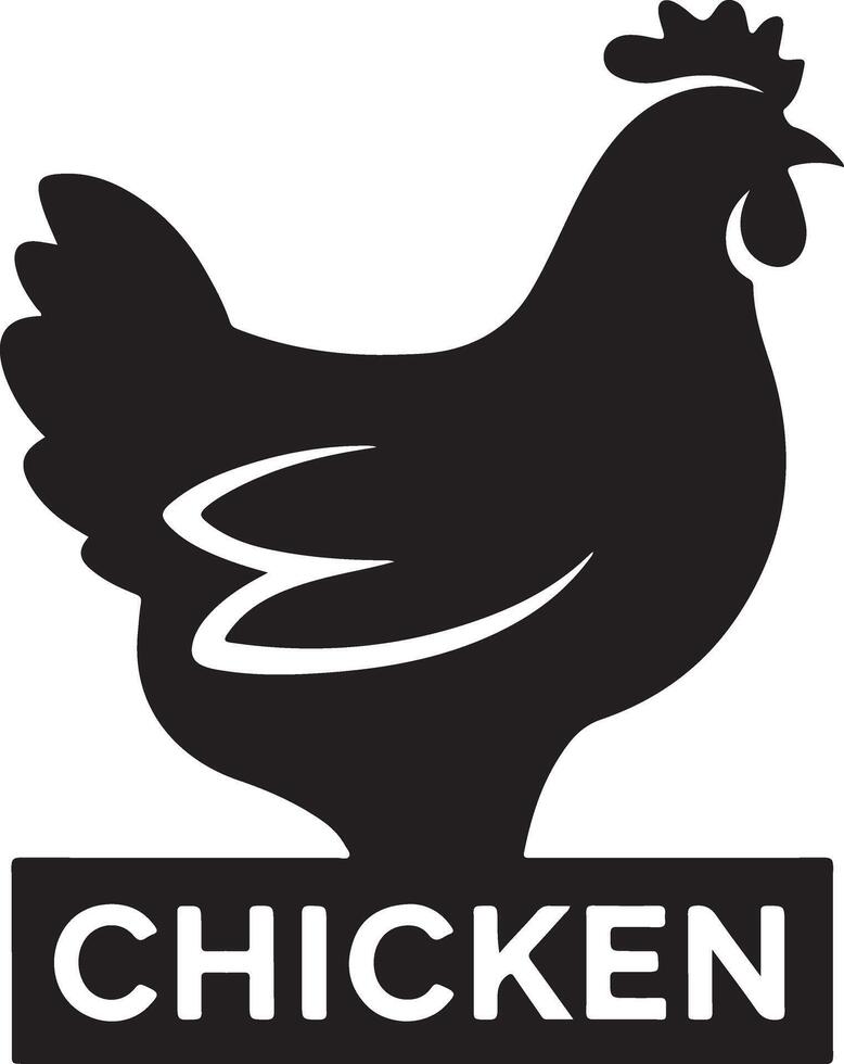 A Chicken logo icon silhouette style vector