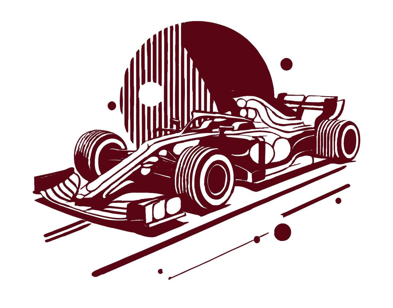 A racing car illustration on a white background vector