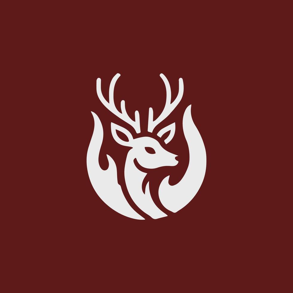 Deer fire logo vector