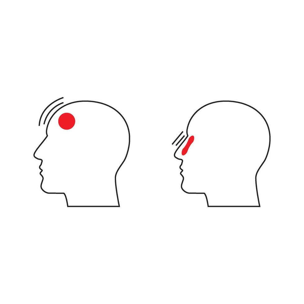 two headache icons on white vector