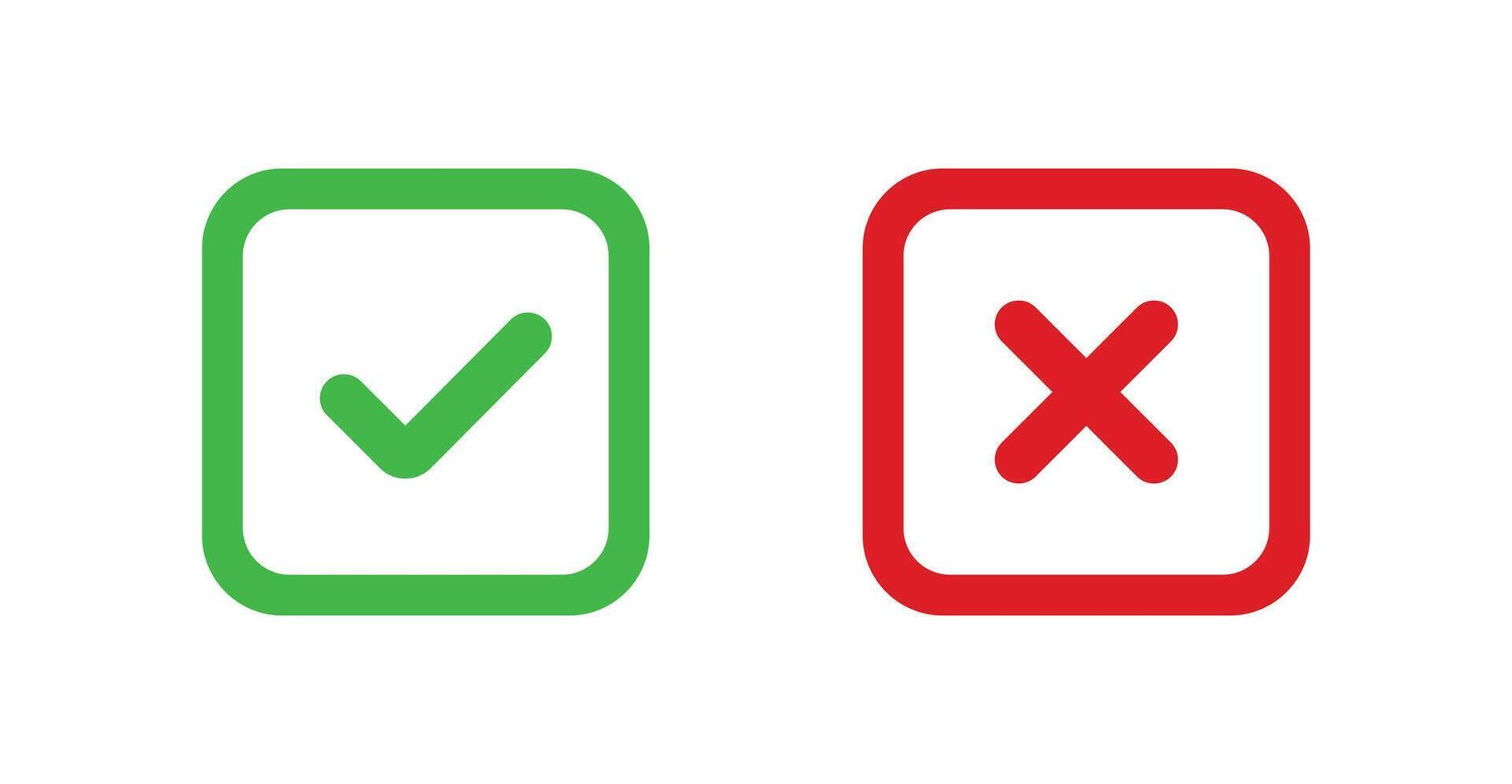tick and cross button icon shape graphics checkbox symbol vector