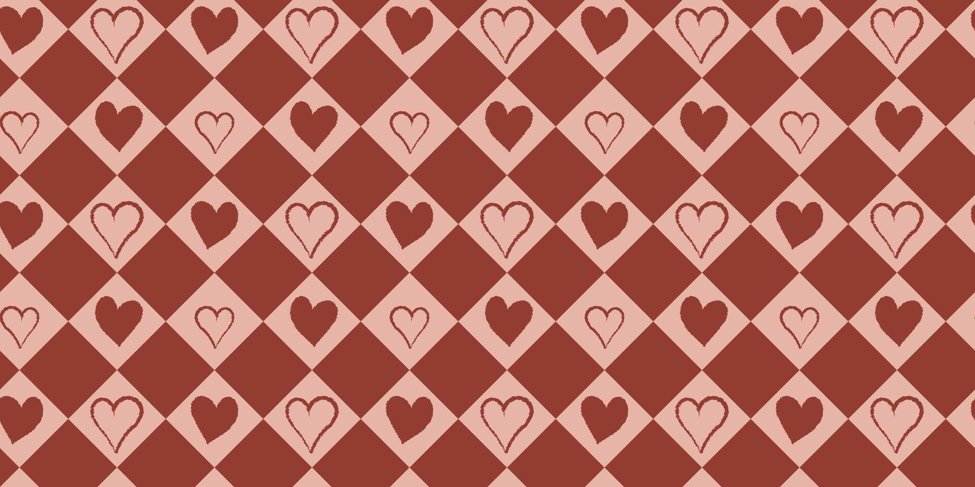 Seamless pattern Valentine's Day with hearts.Geometric Template holiday illustration.Design for card,postcard, poster,print,banner.Great for textiles, wallpaper-surface design vector