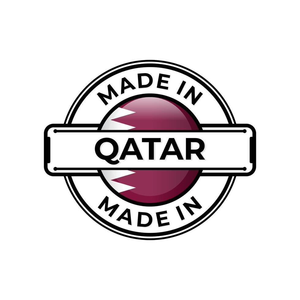 Made in Qatar label icon emblem isolated on white background vector
