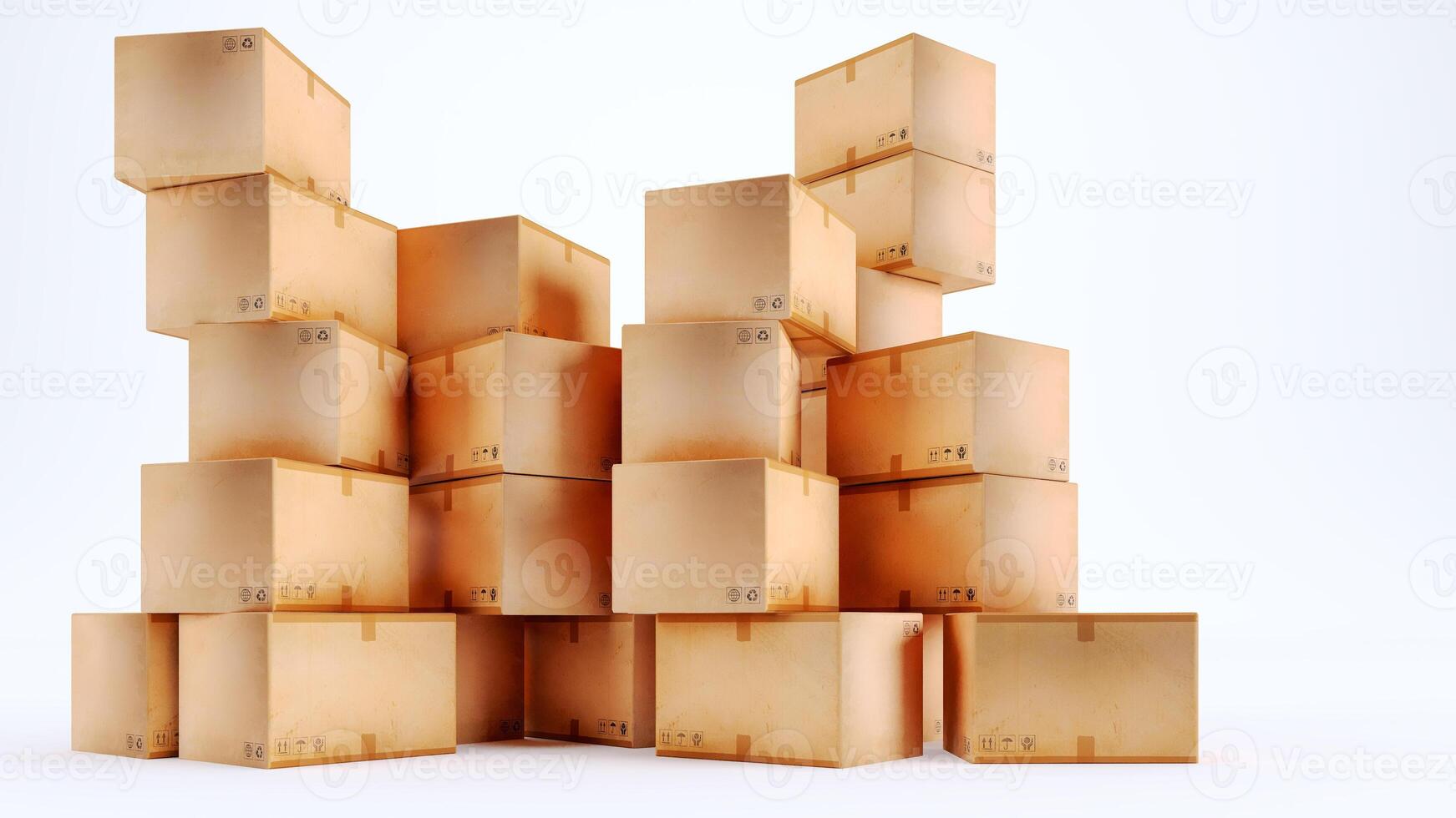 cardboard boxes isolated on a white background photo