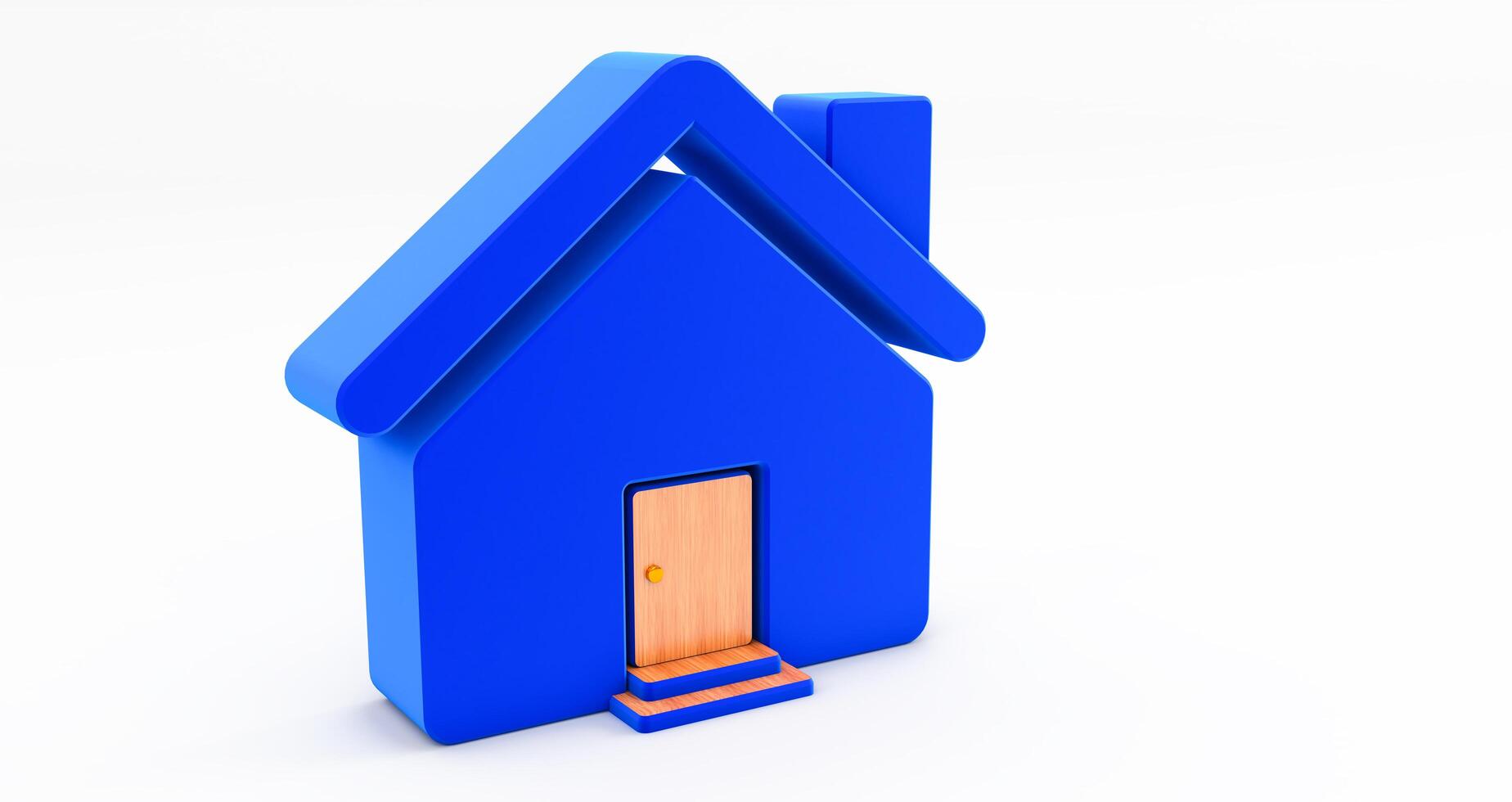 3d rendering of blue house on white background. Idea for real estate concept photo