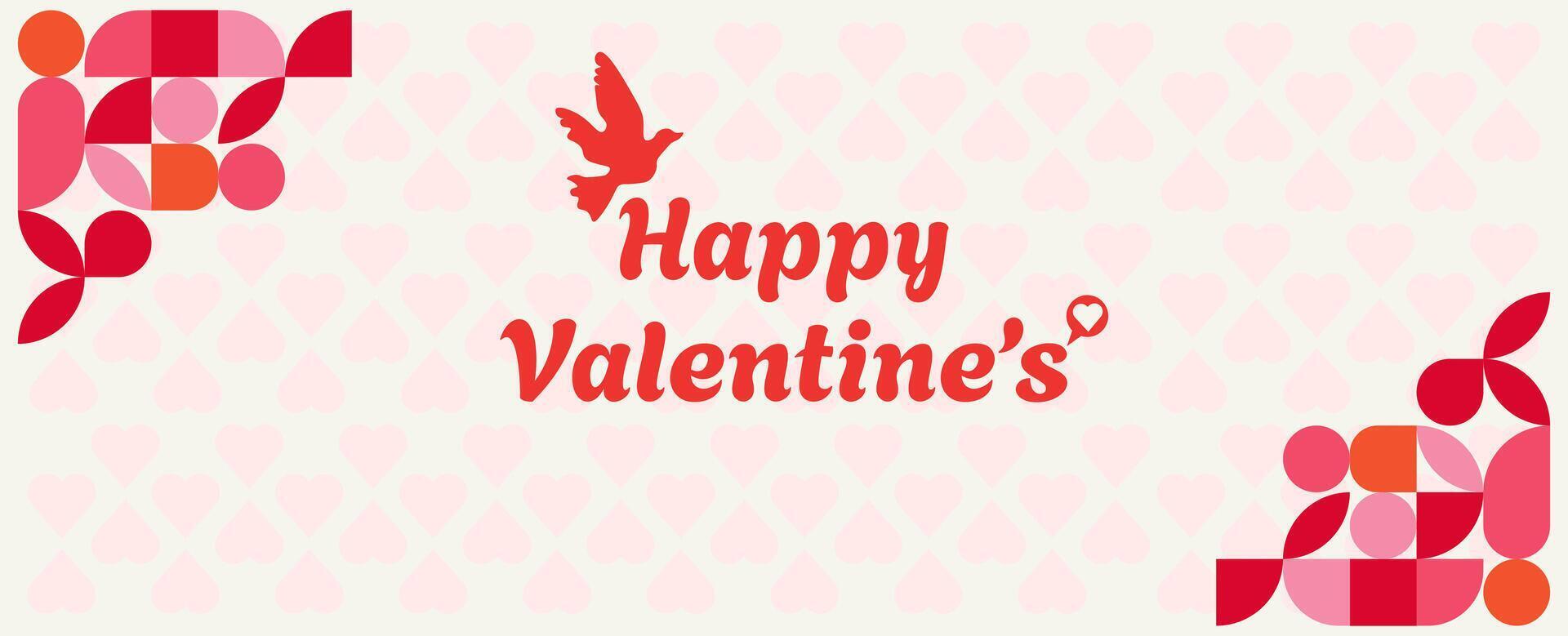 Valentine's Day background for poster, card, invitation, flyer, cover, banner, sale, brochure and other graphic design geometric style. vector