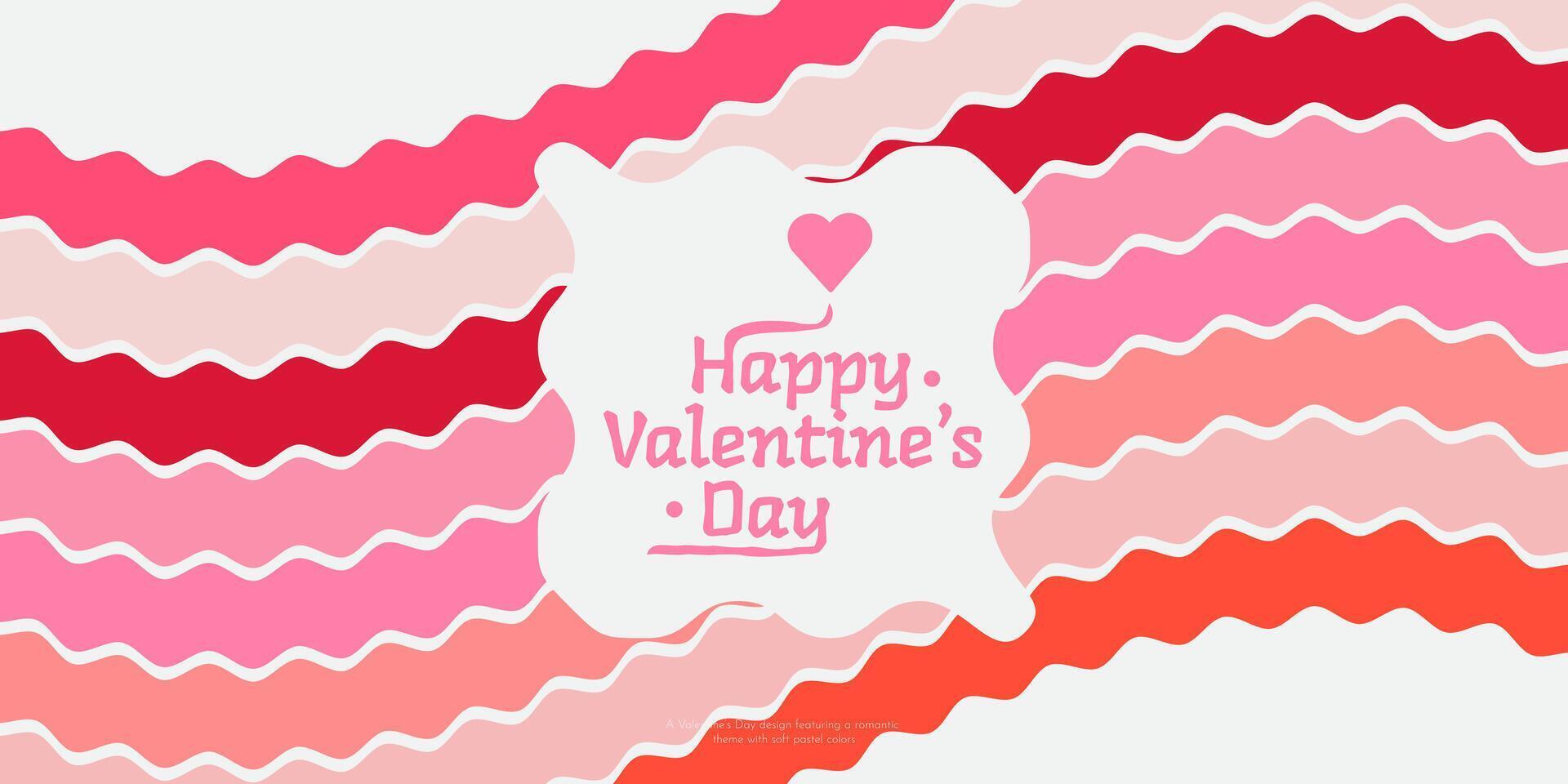 Valentine's Day lettering card template vector