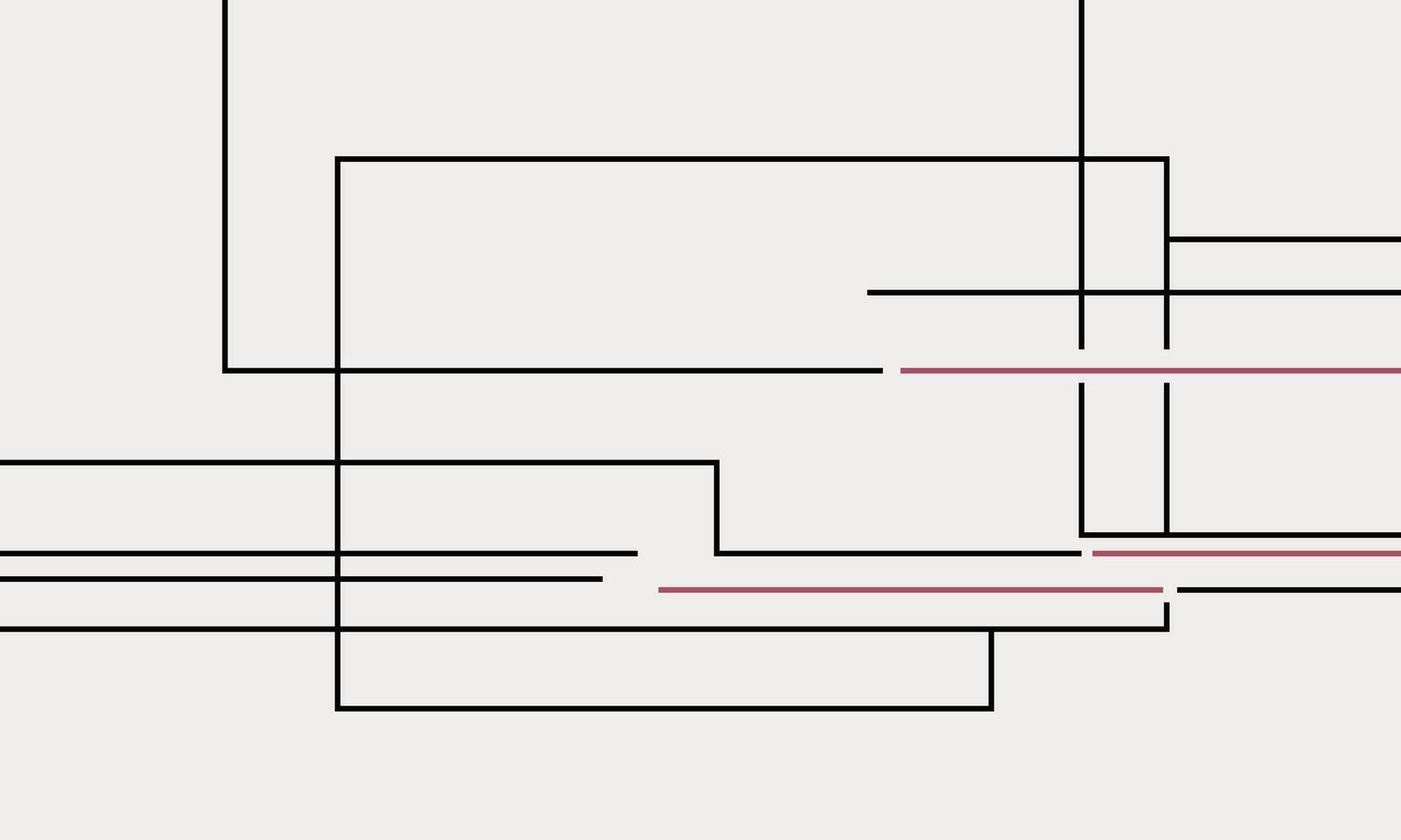 A diagram of a square with a red line vector