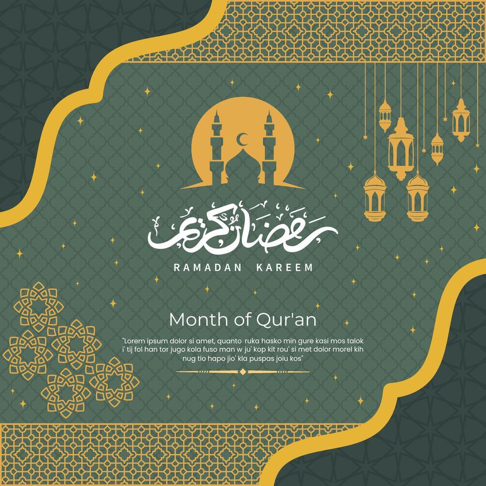 Ramadan template month of Qur'an. vector