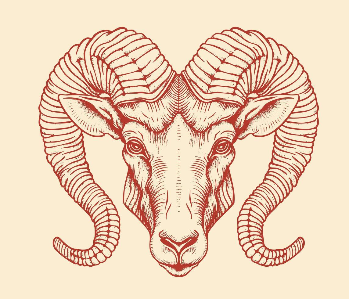 Modern magic witchcraft card with astrology Aries zodiac sign. vector