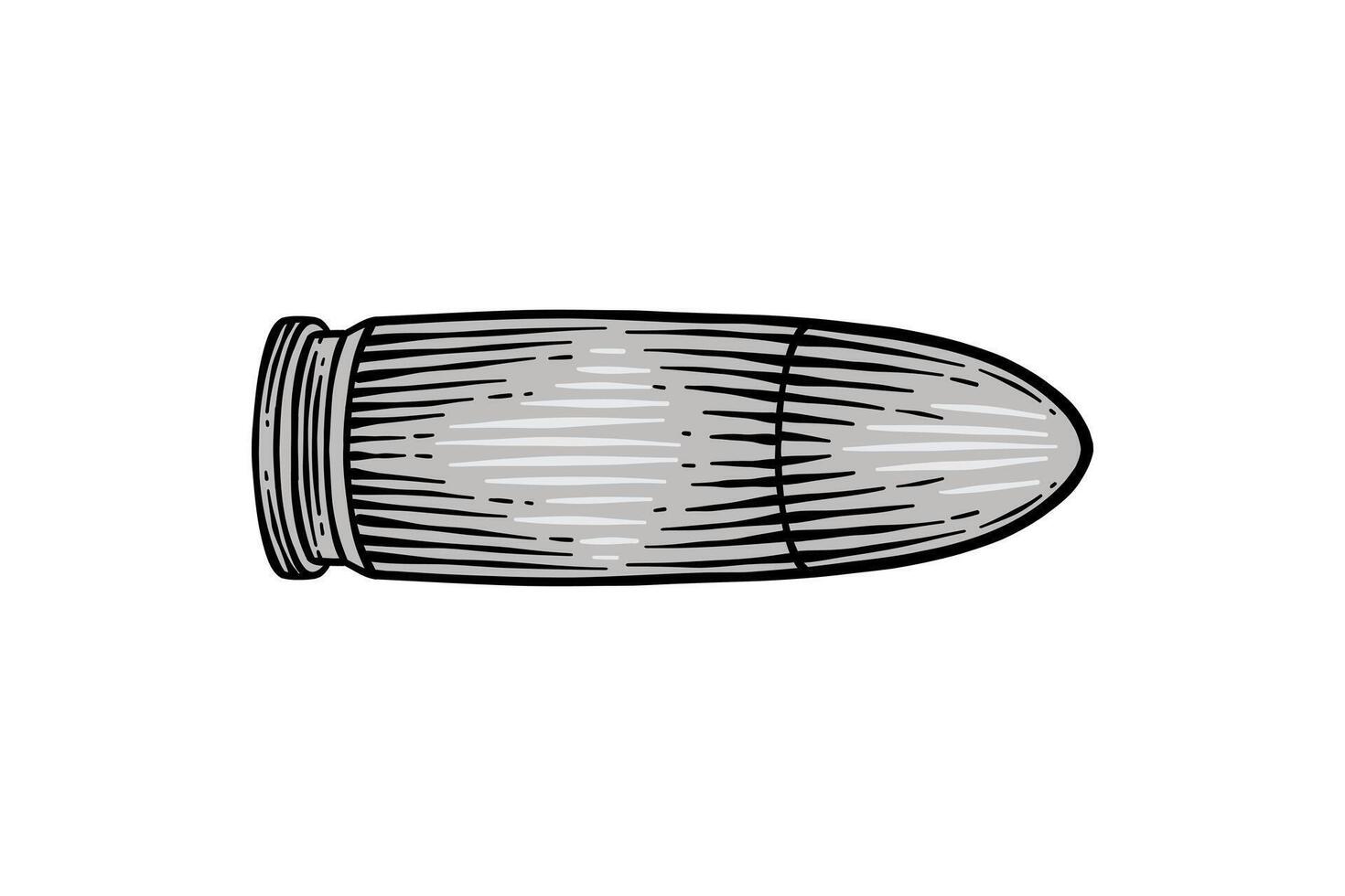 bullet illustration in engraving style vector