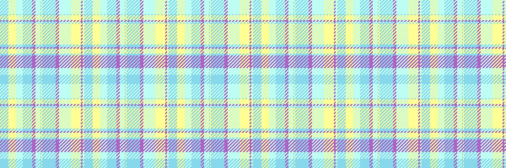 Celebrate seamless fabric , surface check tartan plaid. Decorative background pattern texture textile in cyan and yellow colors. vector