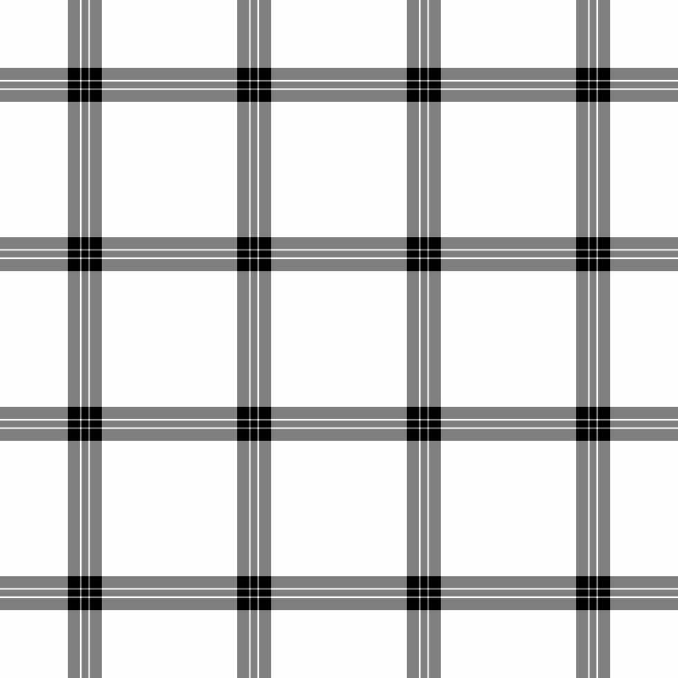 Close-up seamless texture check, cross plaid pattern. Sparse fabric tartan textile background in gray and white colors. vector
