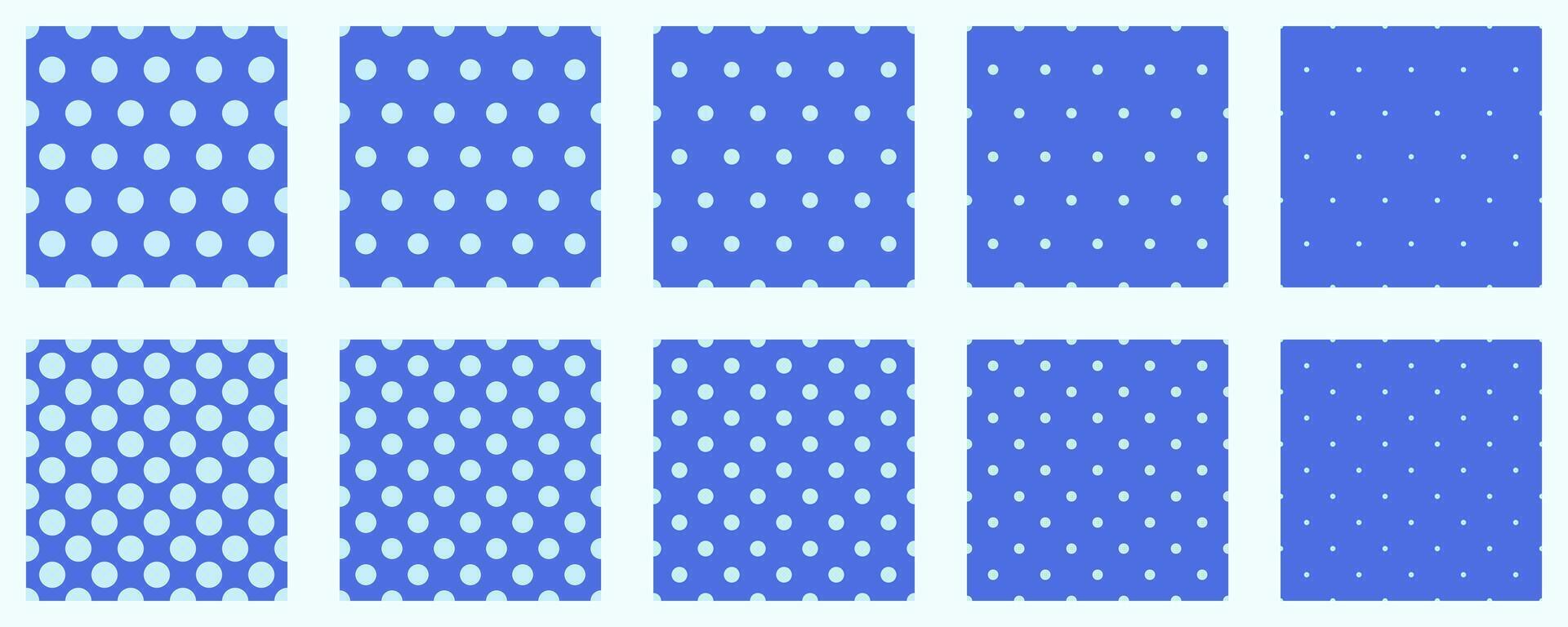 Set polka dots seamless pattern. Simple background for web or print. Abstract surface. vector
